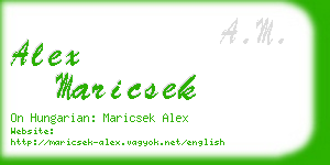 alex maricsek business card